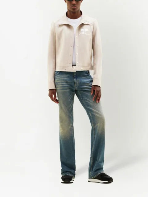 Courrèges chest logo-patch shirt jacket