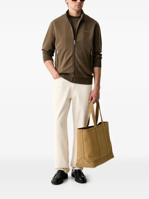 Karl Lagerfeld logo-plaque zip-up sweatshirt