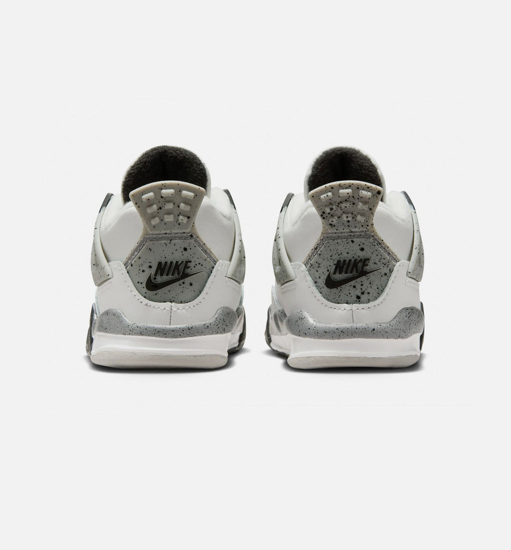 Air Jordan 4 Retro White Cement Baby & Toddler Sneakers - Summit White / Fire Red / Cement Grey / Black